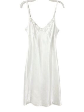 Marks & Spencer White Lace Trim Full Midi Slip Size 8